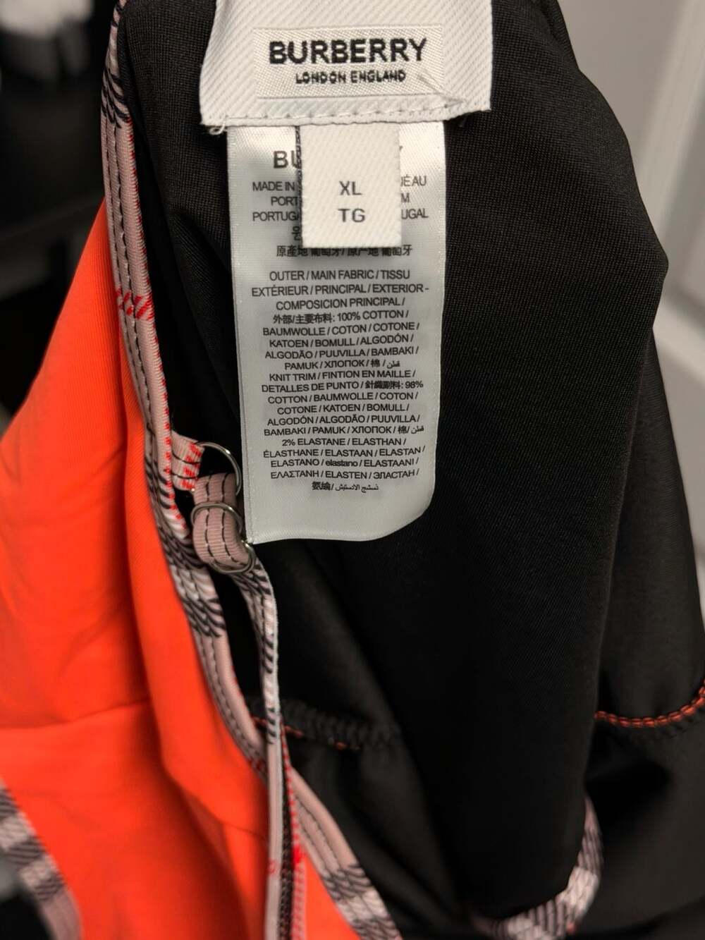 Burberry Logo Print Plaid Trim Bodysuit Size XL - Picture 4 of 4